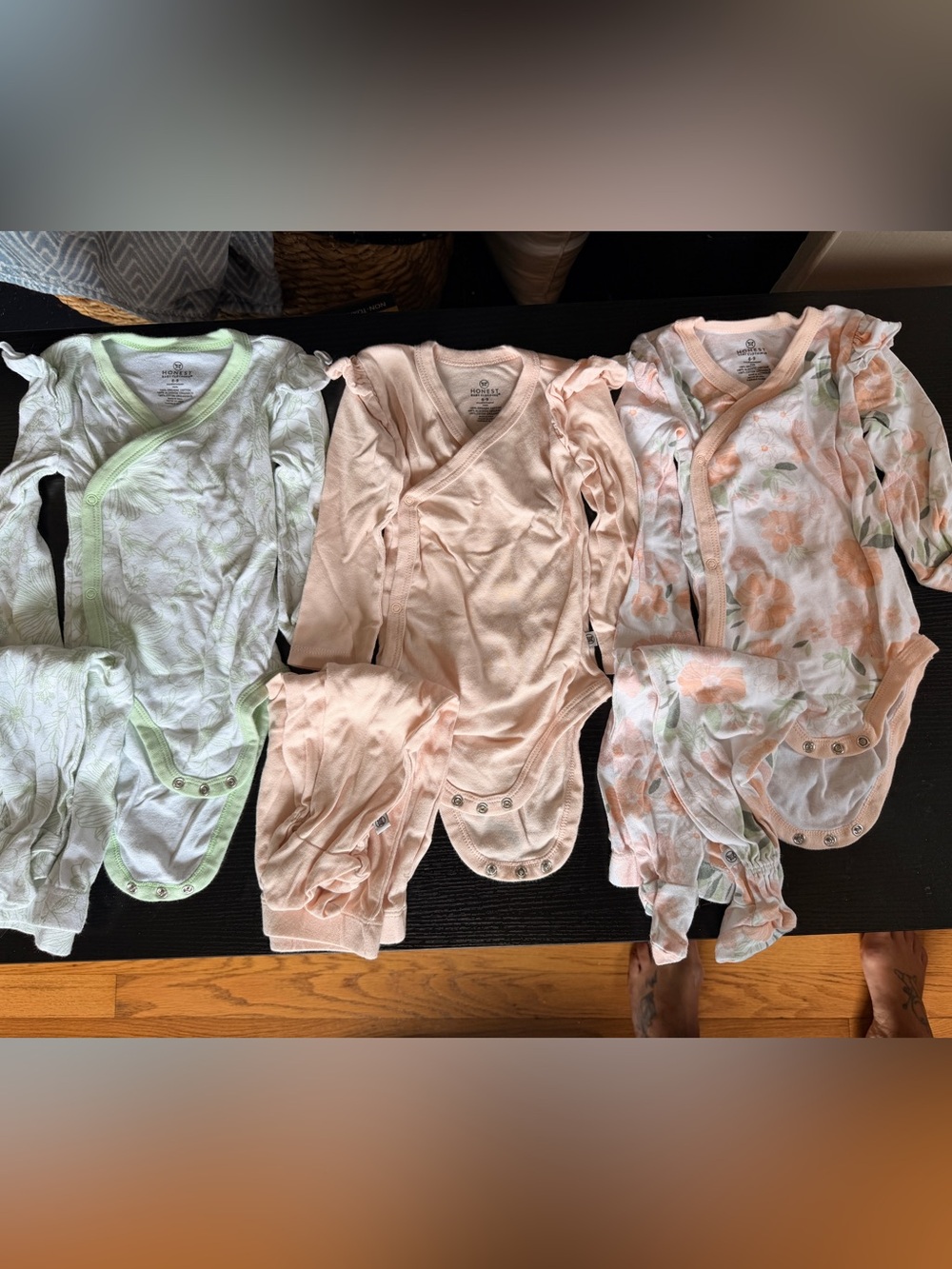 The Honest Company 6-9 month Wrap Bodysuit Set bundle